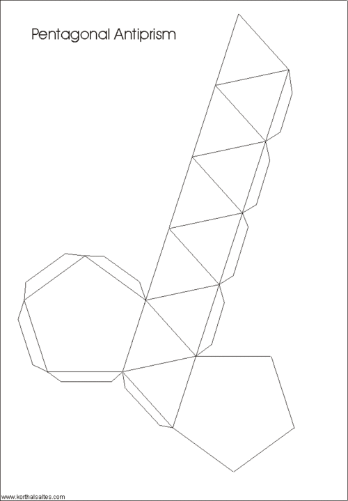 纸制模型五角反棱柱