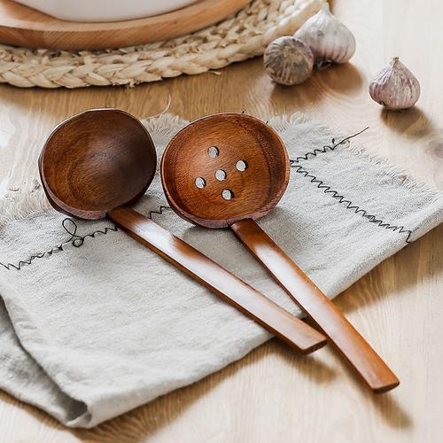 小木勺子拉面专用勺长柄大汤勺木汤勺家用日式勺子早餐勺木头饭勺