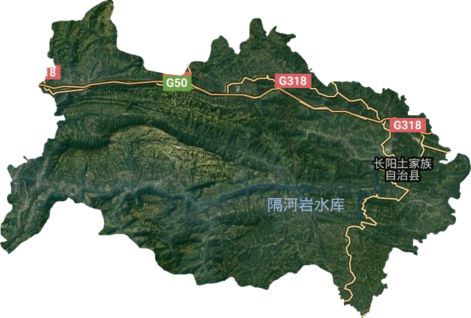 长阳土家族自治县高清卫星地图