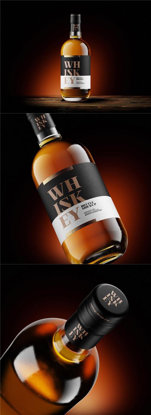 棕色威士忌酒瓶样机_素材中国sccnn.com