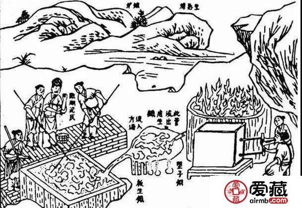 第二种为"湿法炼铜",中国人最早利用天然铜的化合物进行湿法炼铜,西汉