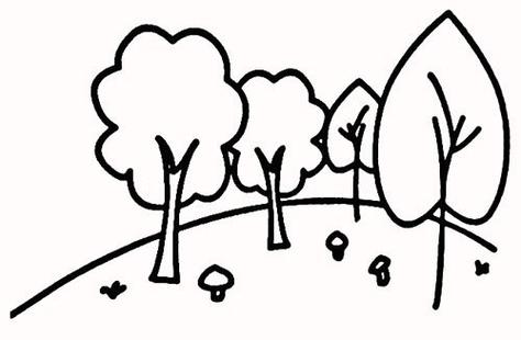 画简单好看的森林风景简笔画图片大全森林的美景简笔画森林简笔画图片