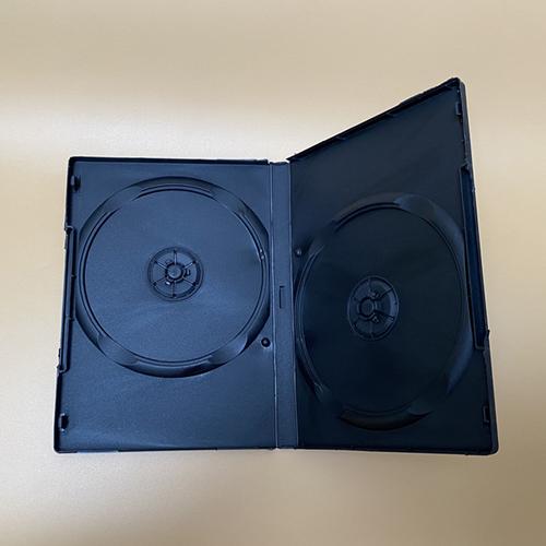 14厘dvd加厚光盘盒 双碟装可插封面cd黑色加重光碟盒 双片装