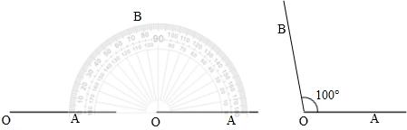 本题考点:画指定度数的角 考点点评:  用量角器画角是一项基本技能