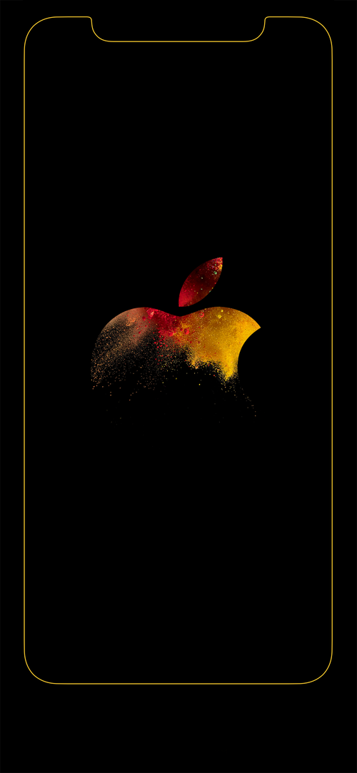 iphonex边框发光壁纸苹果xxs边框带logo发光壁纸下载
