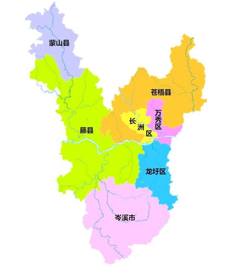 梧州行政区划 梧州市,广西壮族自治区辖地级市,总面积为12588平方公里