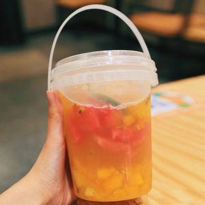 1000ml奶茶杯一次性手提大容量网红外带饮料商用一桶装水果茶杯子