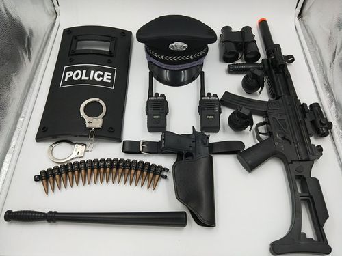 儿童小警察交警帽子男女童演出装备电动道具枪套装黑猫警长玩具枪