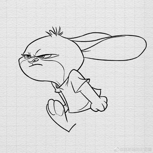 疯狂动物城系列兔子朱迪简笔画画法步骤