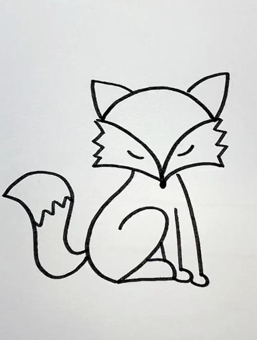 简单的狐狸画法,跟我一起画吧 一起学画画 育儿简笔画