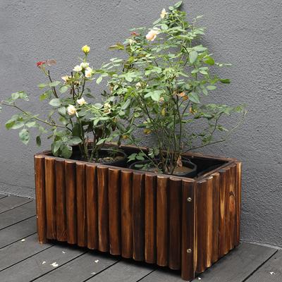 家用户外实木花箱花园庭院木质花槽长条种花种植阳台种菜花盆
