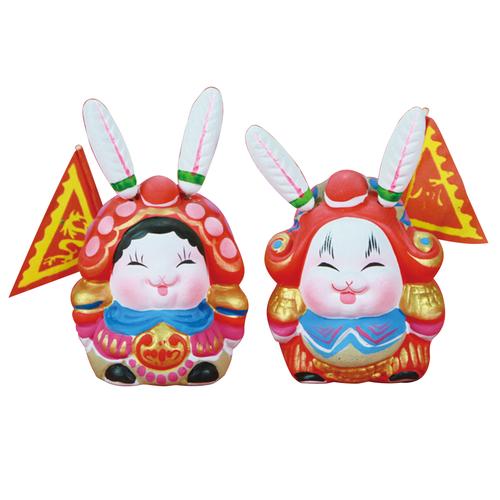吉兔坊兔儿爷老北京兔爷特色工艺品传统泥塑摆件中秋节特色纪念品