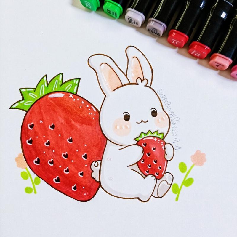 可爱滴兔兔鸭80#马克笔91草莓兔兔 91919191 草莓草莓~ 你