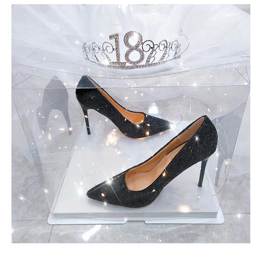 lily wei水晶高跟鞋婚鞋 欧洲站高跟鞋女成年礼生日礼物礼盒装网红