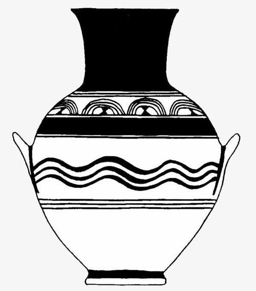 几何黑白花瓶