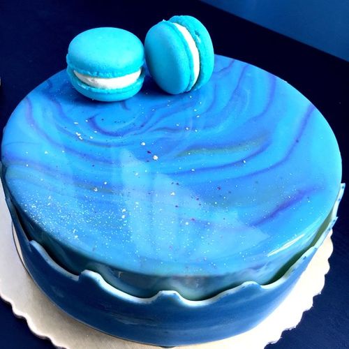 做过 〔梦幻星空慕斯蛋糕〕镜面蛋糕 蓝色
