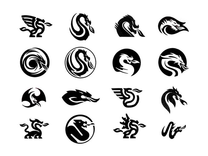 16种不同风格的龙logo设计