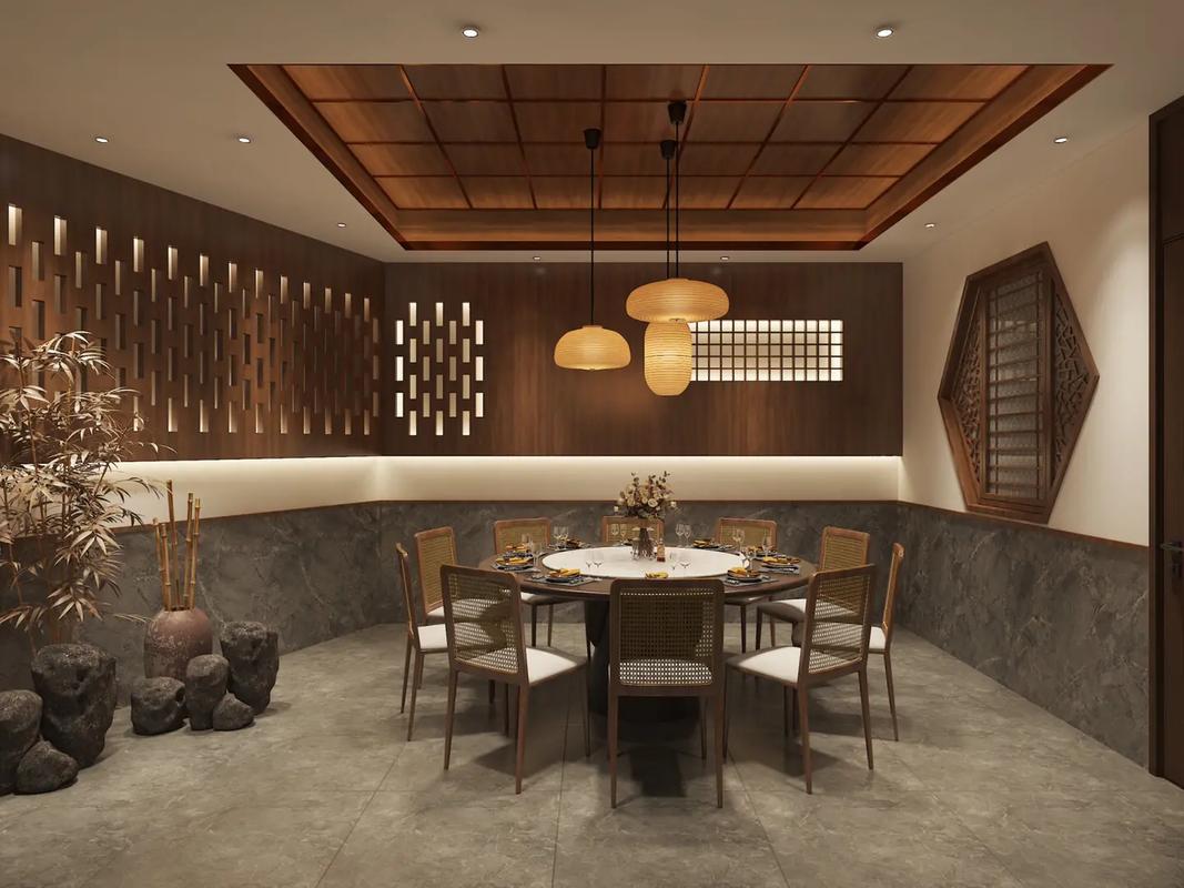 分享4套新中式风格海鲜餐厅大包房设计案例|| - 抖音