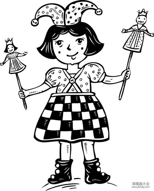 简笔画大全网给大家分享一个关于扮小丑的小女孩简笔画图片,希望对您