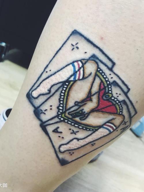 扑克女郎_纹身图案手稿图片_辛巴的纹身作品集