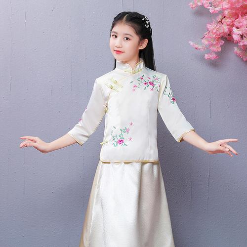 迪鲁奥(diluao)民国风童装儿童民国学生装女童古筝演出服装中式中国