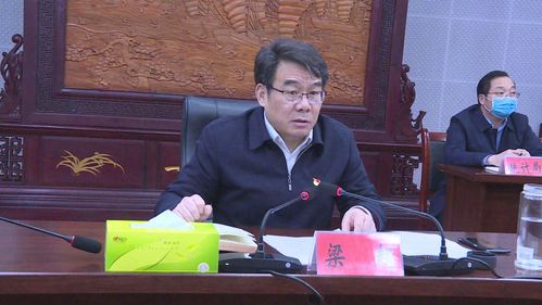 县长梁超汇报淮滨县推动企业有序复工复产情况.