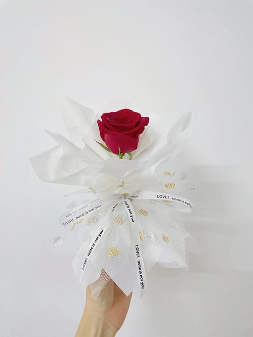 单枝玫瑰包装单枝玫瑰花束学员作品
