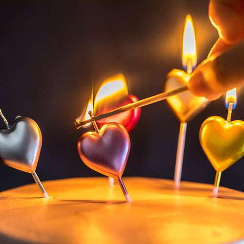 美涤生日蛋糕装饰蜡烛爱心扭扭乐蜡五角星创意派对烘焙装饰蜡烛