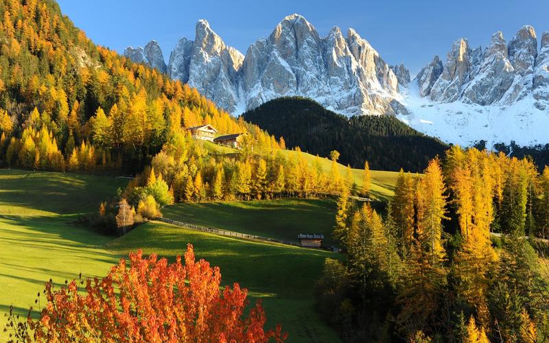 意大利最美山区幽静的白云石山,风景图片-回车桌面