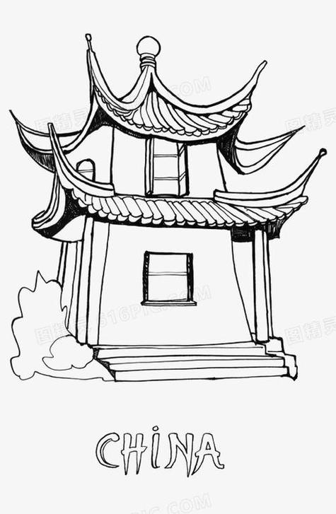 中国古建筑简笔画 中国古建筑简笔画简单
