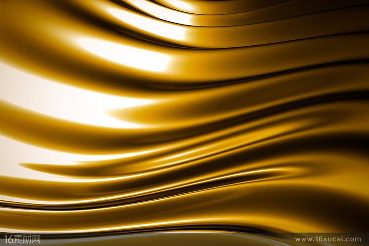 金色质感褶皱波纹背景高清图片 - 素材中国16素材网