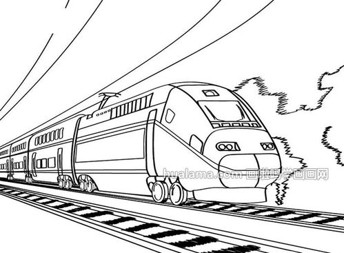 飞驰的火车动车高铁简笔画图片