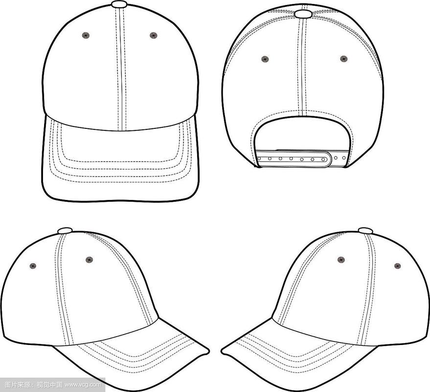 棒球帽时尚扁平模型设计
