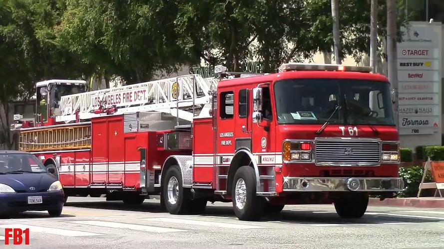 洛杉矶市消防局lafd61号云梯车紧急响应