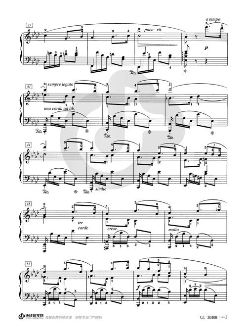 17 no.3)钢琴谱-福雷浪漫曲(op.17 no.3)钢琴谱-环球钢琴网