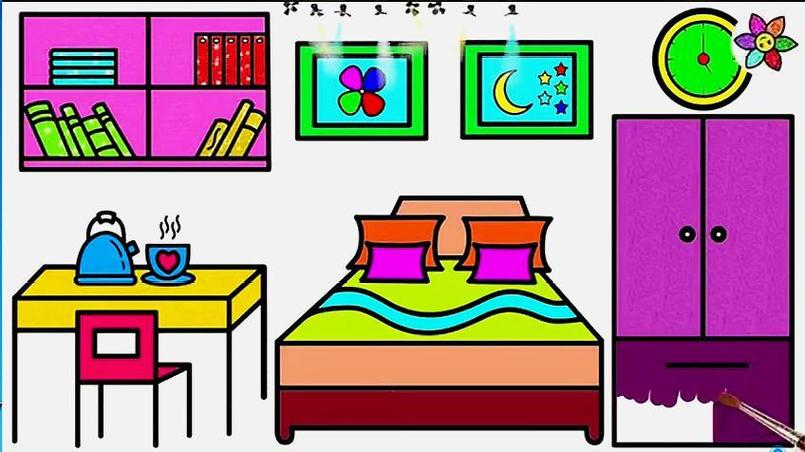 卧室应该怎么画呢不要急跟着老师一步一步来小女孩整理房间简笔画动物