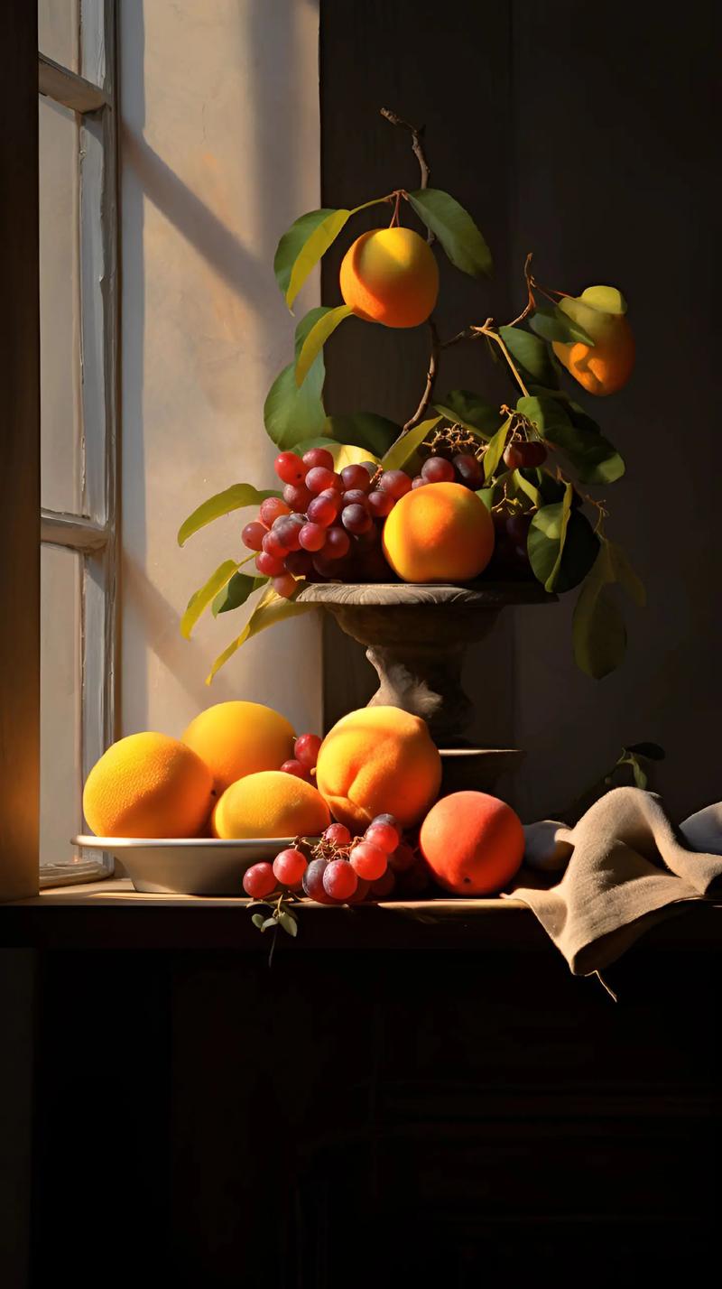 古典油画中的水果以其细腻的描绘,鲜 - 抖音
