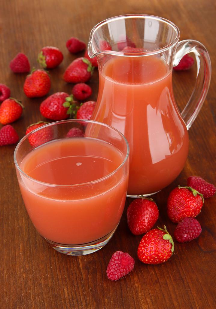 美味的草莓汁上表特写