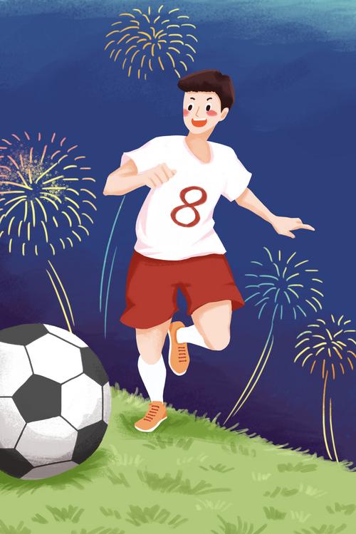 卡通风格踢足球运动背景图免抠素材免费下载_觅元素51yuansu.com
