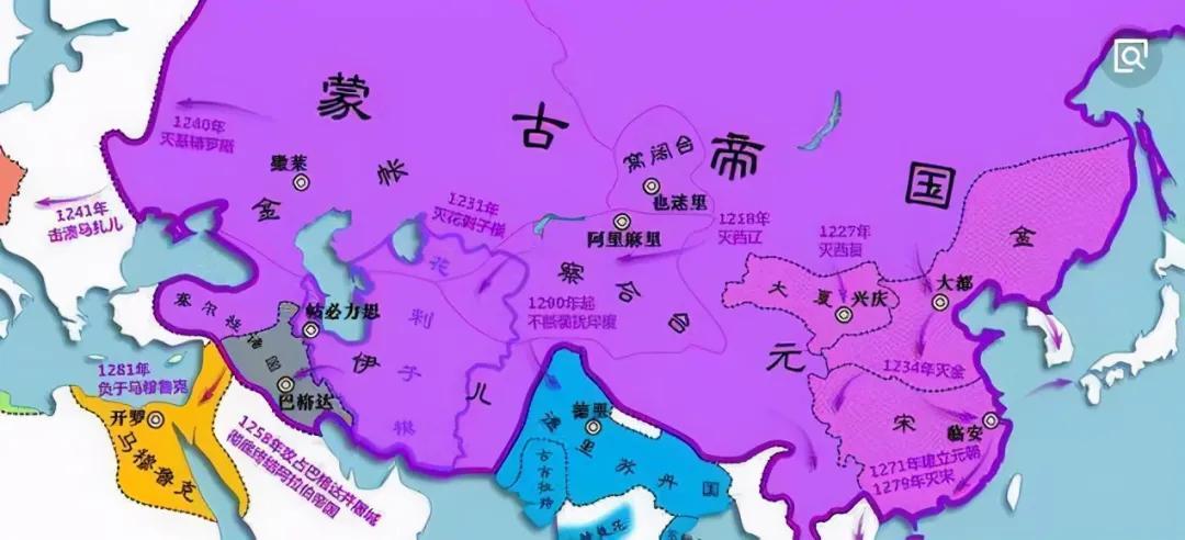 蒙古帝国与其四大兀鲁思事实上,自成吉思汗死后,蒙古宗王各系就已经不
