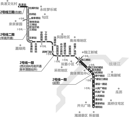 杭州地铁2号线二期,三期列车开始试跑 计划年底开通