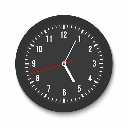 简约黑色表盘的钟表时钟png图片免抠矢量素材