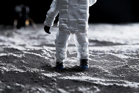 科幻机器人背景太空登月宇航员背部特写背景