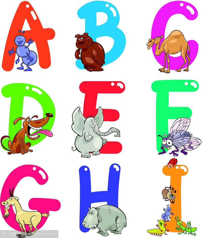动物卡通字母表