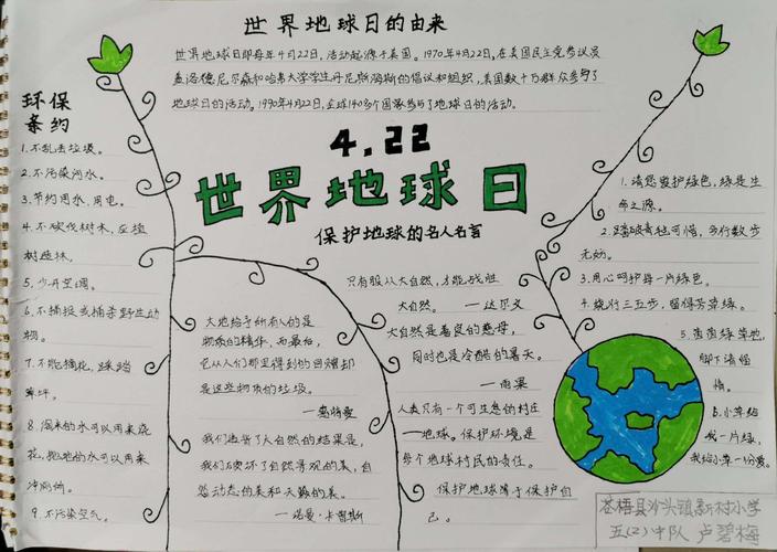 致敬地球·珍惜资源——苍梧县沙头镇新村小学开展世界地球日系列宣传