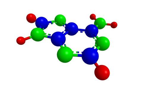 嘌呤的公式分子结构的腺嘌呤,3d 渲染照片