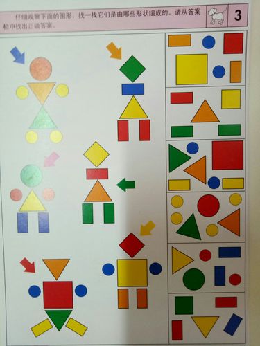 3,学会用几何图形拼摆各种造型,鼓励幼儿大胆想象,发展幼儿的想象力.