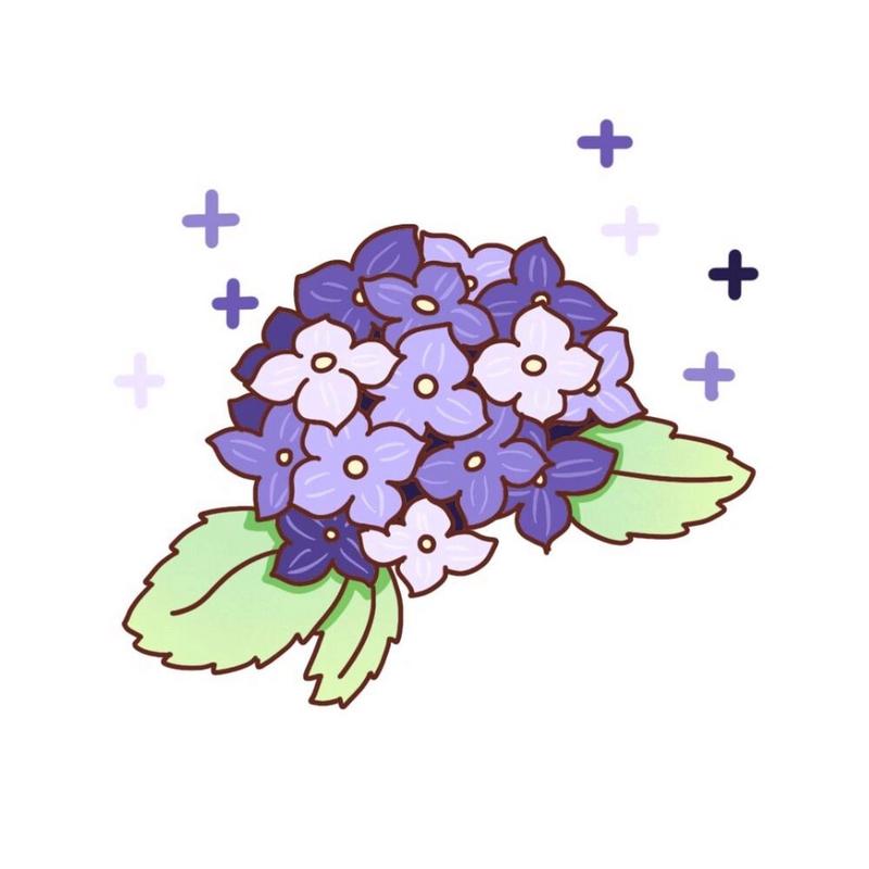简笔画教程|紫色绣球花头像 画了94花花～ 每天都在纠结文案.