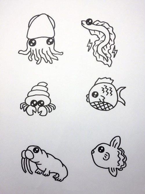 海洋动物的简笔画怎么画