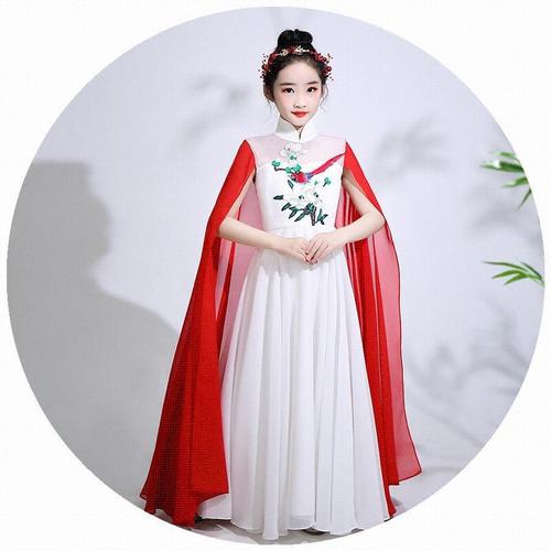 古装儿童古筝演出服女超仙女飘逸琵琶古典表演出服装12岁女孩礼服